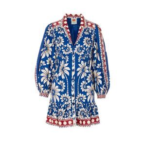 0 Women Luna Blue Long Sleeves Mini Dress